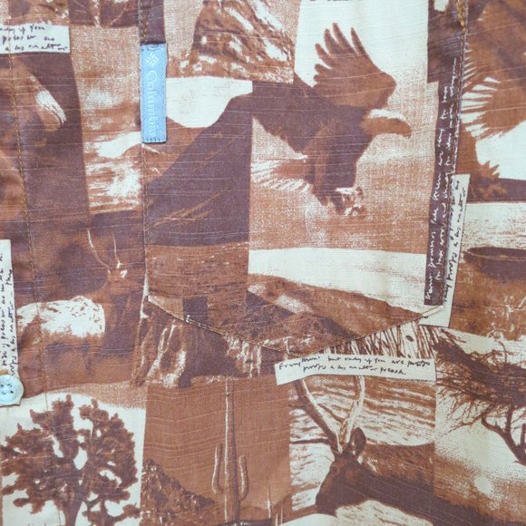 Columbia Brown Outdoor Nature Motif Shirt XL - Picture 2 of 3